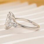 S925 Stunning Marquise Cut Three Stone Engagement Ring In Sterling Silver - Image 4