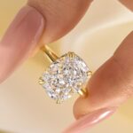 S925 8.0Ct Cushion Cut Hidden Halo Engagement Ring for Women in Sterling Silver