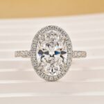 S925 Lovely Halo Oval Cut Engagement Ring For Women In Sterling Silver - Image 3