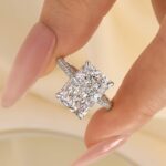 S925 Luxurious Elongated Radiant Cut Engagement Ring For Women
