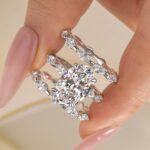 S925 3PC Classic Wedding Ring Set 4.5Ct Oval Cut Engagement Ring With Marquise Cut Full Wedding Band - Image 3
