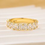 S925 3.0Ct Radiant Cut Half Wedding Band Travel Ring In Sterling Silver - Image 9