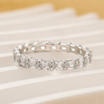 S925 Elegant Radiant Cut Yellow Gold Women's Wedding Band In Sterling Silver - Image 7