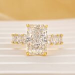 S925 5.0Ct Radiant Cut Hidden Halo Half Engagement Ring In Sterling Silver - Image 11