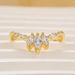 S925 Elegant Marquise & Round Cut White Gold Wedding Band - Image 6
