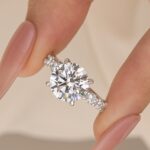 S925 Elegant Round Cut Engagement Ring For Women In Sterling Silver