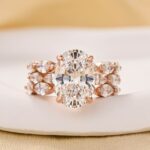 S925 3PC Classic Wedding Ring Set 4.5Ct Oval Cut Engagement Ring With Marquise Cut Full Wedding Band - Image 8