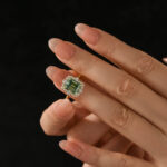 S925 Moissanite 3.0Ct Halo Emerald Stone Emerald Cut Engagement Ring in Sterling Silver - Image 4