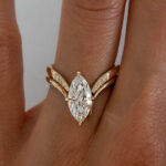 S925 Unique 3.0Ct Marquise Cut Insert Wedding Ring Set For Women in Sterling Silver