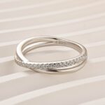 S925 Unique X Criss Cross Wedding Band For Women In Sterling Silver - Image 8