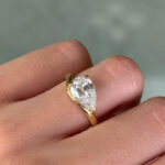 2.5Ct East-West Pear Cut Moissanite Ring in S925 Sterling Silver