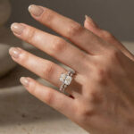 Moissanite 3.5Ct Side Stone Radiant Cut White Gold Wedding Ring Set - Image 2