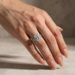 S925 3.5Ct Emerald Cut Engagement Ring in Sterling Silver with Classic Half Eternity Thin Wedding Band - Image 4
