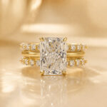 S925 Classic 4.5Ct Radiant Cut Engagement Ring in Sterling Silver with  Enhancer Wedding Band - Image 7