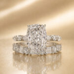 S925 Crushed Ice 5.0Ct Cushion Cut Engagement Ring in Sterling Silver with Wedding Band - Image 6