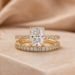 S925 2.0Ct Radiant Cut Moissanite Engagement Ring Set in Sterling Silver With Pave Wedding Band - Image 9