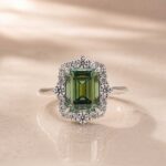 S925 Moissanite 3.0Ct Halo Emerald Stone Emerald Cut Engagement Ring in Sterling Silver - Image 10