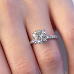 S925 Maxine Classic Moissanite 2.0 Carat Round Cut Promise Ring