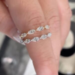 S925 Elegant Marquise Cut Full Wedding Band In Sterling Silver