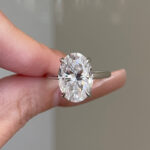 S925 Moissanite Solitaire 5.50 Ct Oval Cut Promise Ring For Women