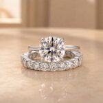 S925 Moissanite 3.0Ct Round Cut 2PC Engagement Ring Set Stackable Ring Set For Women - Image 4