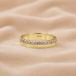 S925 Maxine Moissanite Round Cut Yellow Gold Wedding Band for Women - Image 5