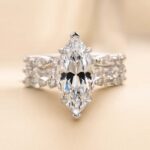 S925 Sterling Silver 3.0Ct Marquise Cut Engagement Travel Ring with 2PC Marquise & Round Cut Wedding Bands - Image 3