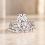 S925 3PC Wedding Set Elegant 3.5 Carat Radiant Cut Simulated Diamond Engagement Ring with Round & Marquise Accents Bands - Image 19