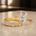 S925 3PC Wedding Set Elegant 3.5 Carat Radiant Cut Simulated Diamond Engagement Ring with Round & Marquise Accents Bands - Image 24