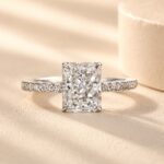 S925 Elegant 2.0Ct/ 3.5Ct/ 7.0Ct Radiant Cut Simulated Diamond Promise Ring in Sterling Silver - Image 4