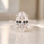 S925 5.0Ct Oval Cut Side Stone Yellow Gold&White Gold Engagement Ring For Woman - Image 6
