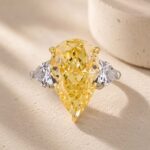 S925 Gorgeous Pear Cut Pink &Yellow Sapphire Three Stone Engagement Ring - Image 8