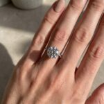S925 Luxurious Round Cut 4 Prong Engagement Ring For Women In Sterling Silver - Image 3