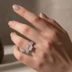 Moissanite 3.5Ct Radiant Cut Engagement Ring with 3.0Ct Radiant Cut Band - Image 4