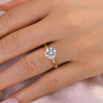 S925 Maxine Elegant Moissanite Two-Tone 2.0 Carat Round Cut Engagement Ring