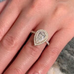 S925 Double Halo Pear Cut Engagement Ring for Women - Image 8