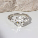 S925 Noble 4.0Ct Oval Cut Three Stone Engagement Ring in Sterling Silver - Image 8