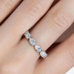 S925 Full Eternity Pear Cut Diamond Wedding Band Anniversary Rings for Her - Image 5