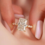 S925 Maxine Elegant Radiant Cut Simulated Diamond Engagement Ring