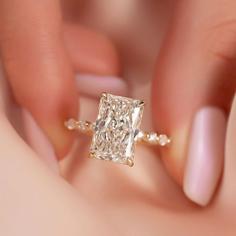 1-85 S925 Maxine Elegant Radiant Cut Simulated Diamond Engagement Ring - Image 1