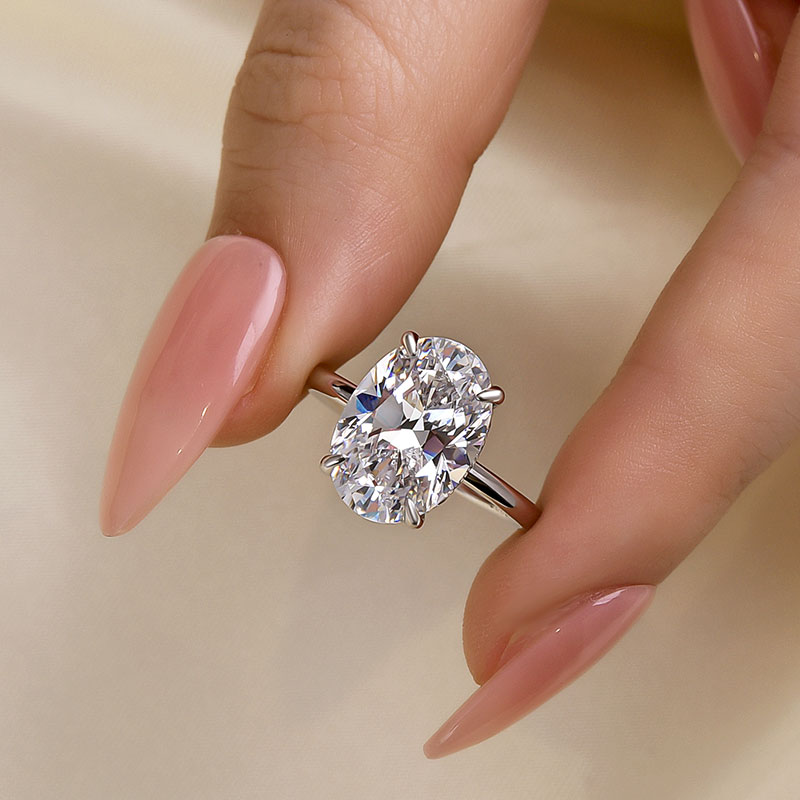 1-97 S925 Exclusive Oval Cut Engagement Ring In Sterling Silver - Image 1