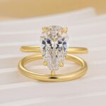 S925 2PC 40Ct Solitaire Pear Cut Wedding Set For Women - Image 5