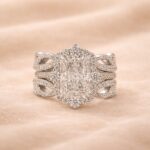 S925 Halo 3.5Ct Radiant Cut Engagement Ring in Sterling Silver with Unique Open Wedding Band - Image 4