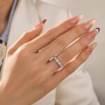 S925 Emerald Cut White Gold Wedding Band For Woman - Image 3