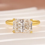 S925 Moissanite 3.5 Carat Radiant Cut Solitaire Engagement Ring In Sterling Silver - Image 3