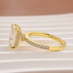 S925 Moissanite 3.5Ct Radiant Cut Engagement Ring in Sterling Silver - Image 4