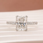 S925 Moissanite 3.0Ct Radiant Cut White Gold Engagement Ring For Women - Image 3