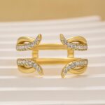 S925 Vintage Yellow Gold Jacket Wedding Band In Sterling Silver - Image 3