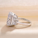 S925 Luxurious Radiant Cut Three Stone Women's Engagement Ring In Sterling Silver - Image 8