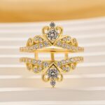 S925 Crown Shaped Insert Wedding Band Engagament Ring Enhancer In Sterling Silver - Image 5